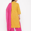 Floral Print Straight Yellow Kurta