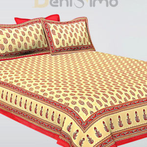 Material : Pure Cotton GSM : 150 GSM Thread Count : 300 Double Bed Sheet Length : 264.16 X 299.72 CM (±5%) approx Pillow Cover Size :68.58 X 43.18 CM (±5%) approx Weight : 1400 gm Care Instructions: Machine wash or hand wash cold, Do not tumble Dry, Do not use strong detergent. Disclaimer: Color of the actual product may slightly vary from the image.