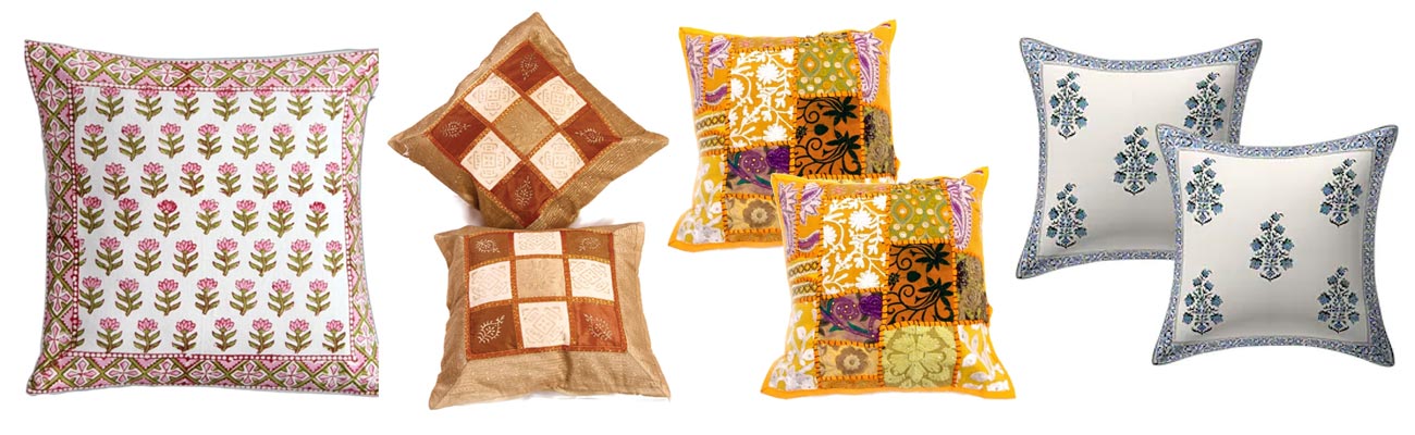 Double Sided Printed Sanganeri Style Cushion Covers